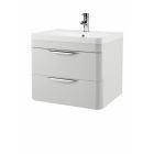 Nuie Parade Gloss Grey Mist 600mm Wall Hung Cabinet & Basin