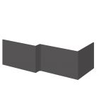 Nuie Gloss Grey Square Shower Bath End Panel