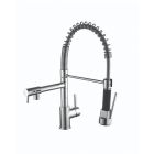 Kartell Dual Dual Spout Kitchen Sink Mixer Tap With Pull Out Spray Chrome