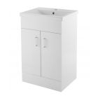 Eden Gloss White 500mm Floor Standing Cabinet & Minimalist Basin 1TH