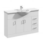 Mayford Gloss White 1200mm Floor Standing Cabinet & Round Basin 1TH