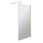 Nuie 800mm Brushed Brass Wetroom Glass Panel 