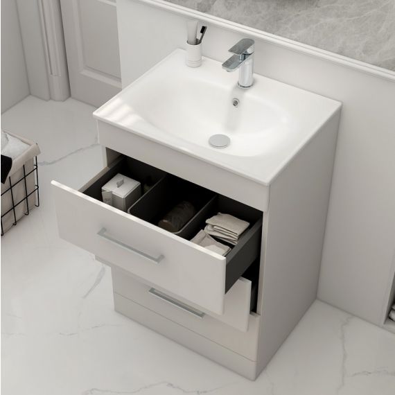 Imex Ivan Floor Standing 3 Drawer 600mm Cabinet - Matt White - 3DR-2-WHITE