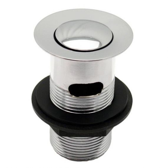1 1/4" Chrome Slotted Push Button Clicker Basin Waste