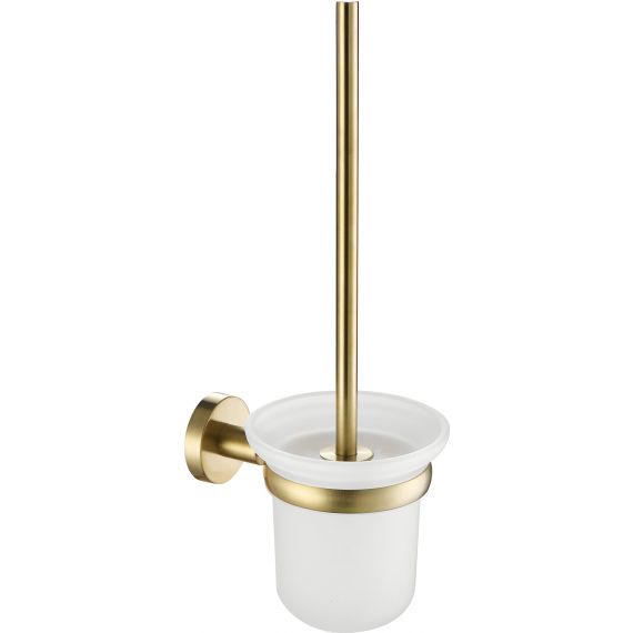 VOS brushed brass toilet brush holder