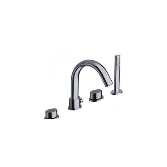 JustTaps Ovaline 4 Hole Bath Shower Mixer With Diverter And Extractable Handset 2618277