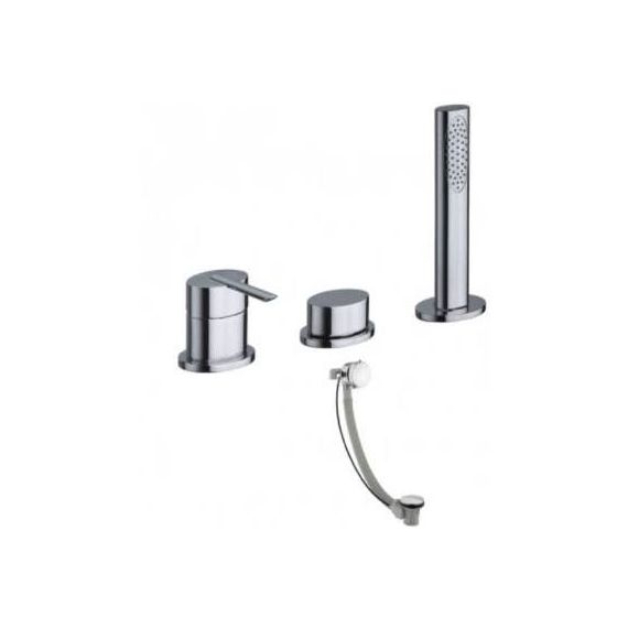 JustTaps Ovaline 3 Hole Bath Set With Extractable Handset And Exofil 261809A6