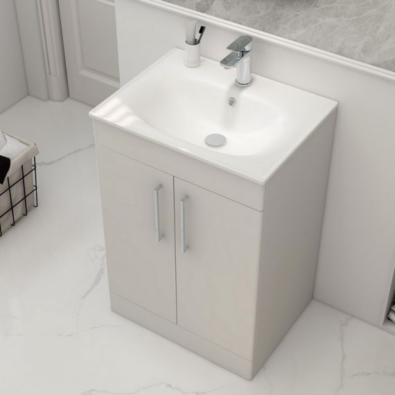 Imex Ivan Floor Standing Double Door 600mm Cabinet - White - 2DO-2-WHITE