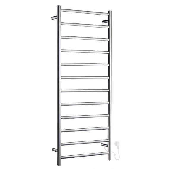 Smedbo Dry Electrical Towel Warmer 1212 x 500mm On/Off Button Polished Stainless Steel