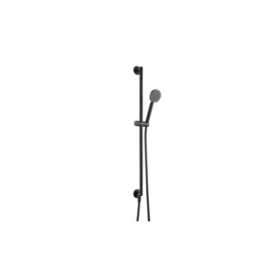 Just Taps Slide Rail with Round Shower Handle and Hose Matt Black 68129510MB