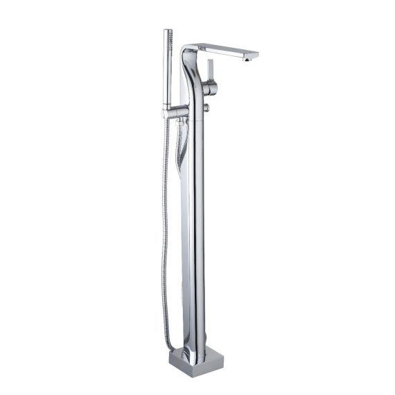 Curve Single Lever Floor Standing Bath Shower Mixer With Kit HP 2