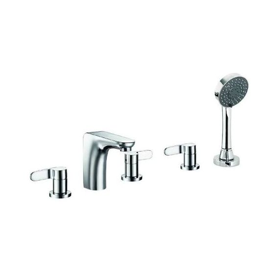 JustTaps Vue 5 Hole 3 Outlet Bath Set With Extractable Handset and Diverter 87277A