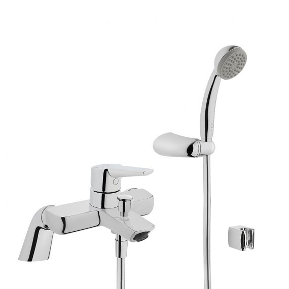 Vitra Solid S Bath Filler with Elbow, Hose & Handset Chrome