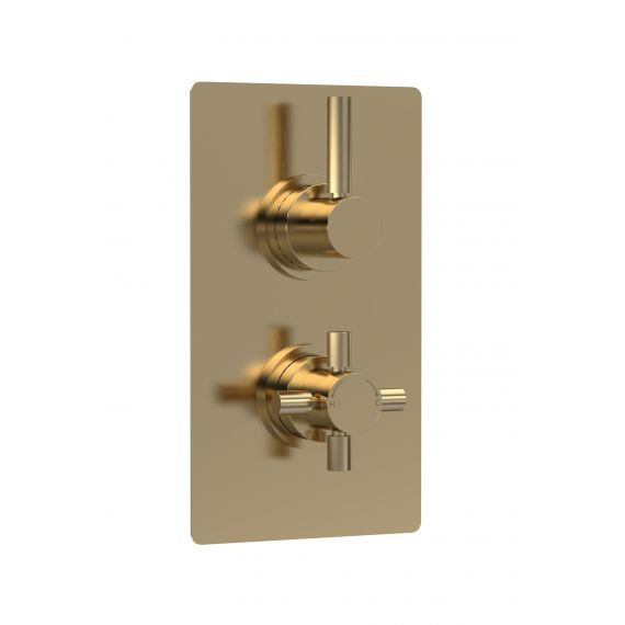 Hudson Reed Twin Thermostatic Shower Valve Brushed Brass A8003V