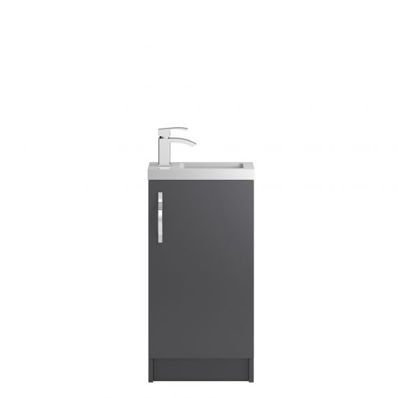 Hudson Reed Apollo Compact Grey Gloss Floor Standing 400mm Cabinet & Basin