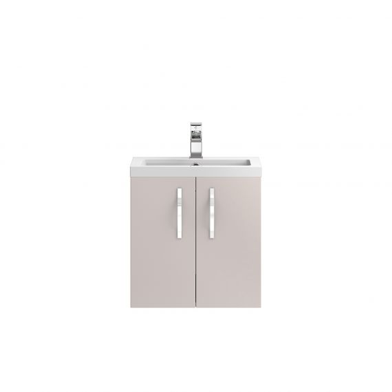 Hudson Reed Apollo Cashmere Wall Hung 500mm Cabinet & Basin