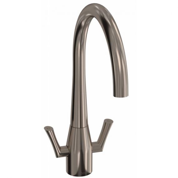 Abode Fluid Monobloc Dual Lever Kitchen Tap Brushed Nickel AT1170