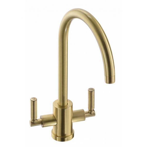 Abode Atlas Dual Lever Brushed Brass Monobloc Kitchen Tap AT2096