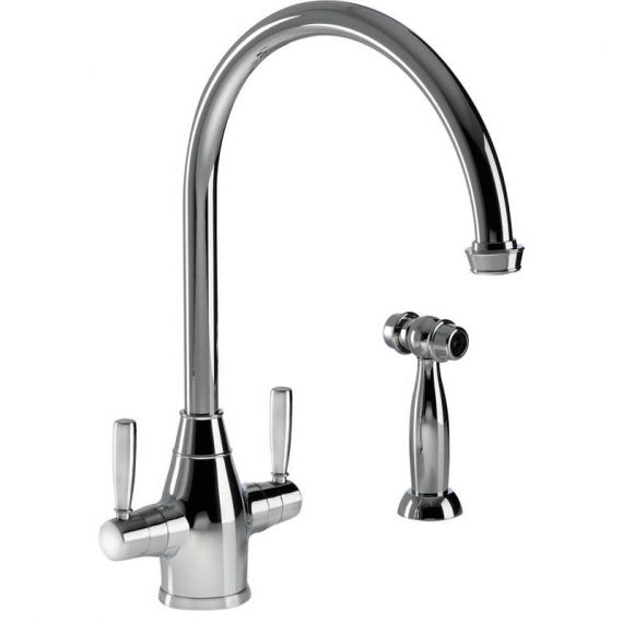 Abode Brompton Dual Lever Monobloc Kitchen Tap Chrome With Handset