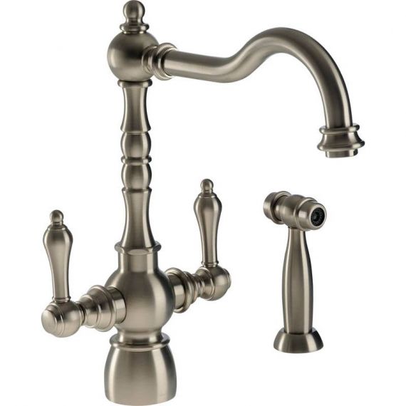 Abode Bayenne Monobloc Pewter Kitchen Tap with Integrated Handspray AT3027