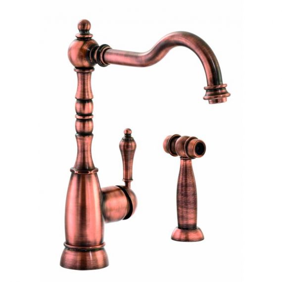 Abode Bayenne Single Lever Kitchen Tap with Hand Spray Century Copper AT3088