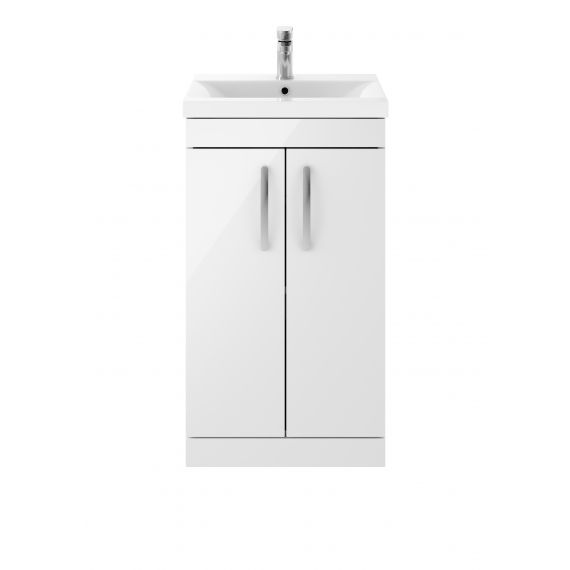 Nuie Athena Gloss White 500mm Floor Standing Vanity With Basin 1