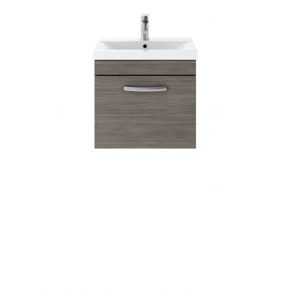 Nuie Athena Brown Grey Avola 500mm Wall Hung Vanity With Basin 1