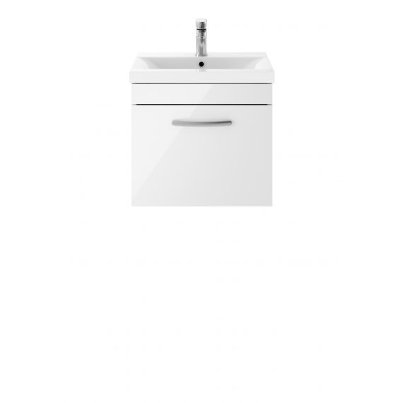 Nuie Athena Gloss White 500mm Wall Hung Vanity With Basin 1