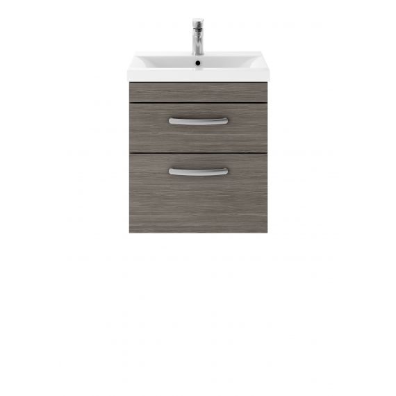 Nuie Athena Brown Grey Avola 500mm Wall Hung Vanity With Basin 1