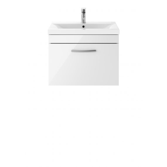 Nuie Athena Gloss White 600mm Wall Hung Vanity With Basin 1