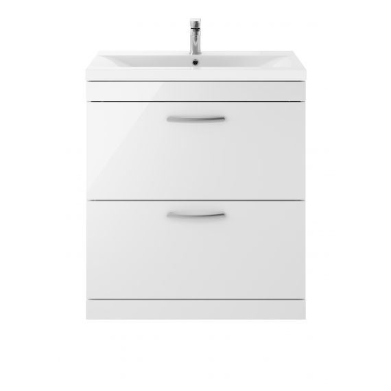 Nuie Athena Gloss white 800mm Floor Standing Vanity With Basin 2
