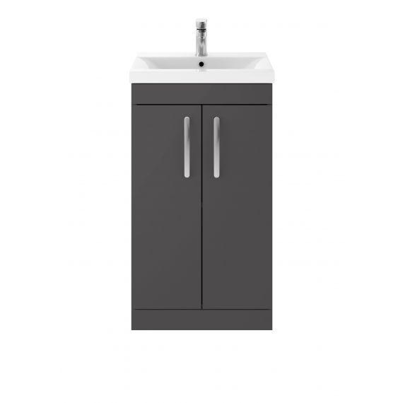 Nuie Athena Gloss Grey 500mm Floor Standing Cabinet & Basin 1
