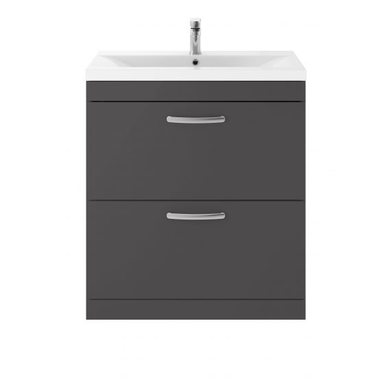 Nuie Athena Gloss Grey 800mm Floor Standing Cabinet & Basin 2