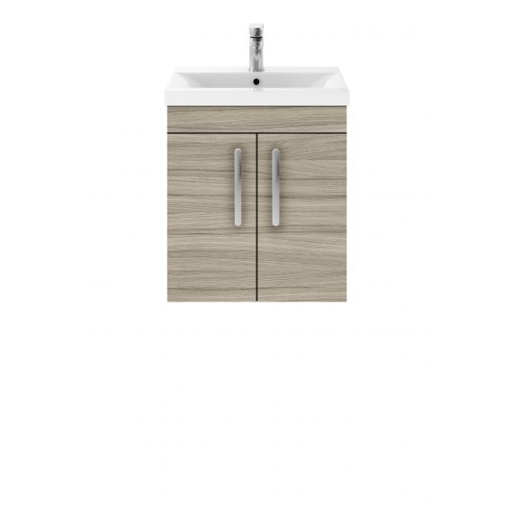 Nuie Athena Driftwood 500mm Wall Hung Cabinet & Basin 1