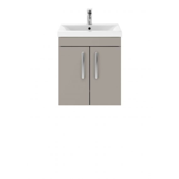 Nuie Athena Stone Grey 500mm Wall Hung Cabinet & Basin 1