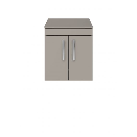 Nuie Athena Stone Grey  500mm Wall Hung Cabinet & Worktop
