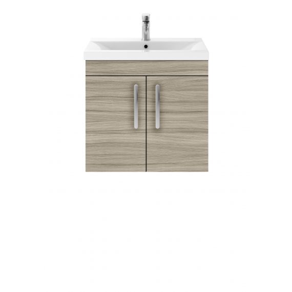 Nuie Athena Driftwood 600mm Wall Hung Cabinet & Basin 2