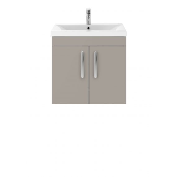 Nuie Athena Stone Grey 600mm Wall Hung Cabinet & Basin 1