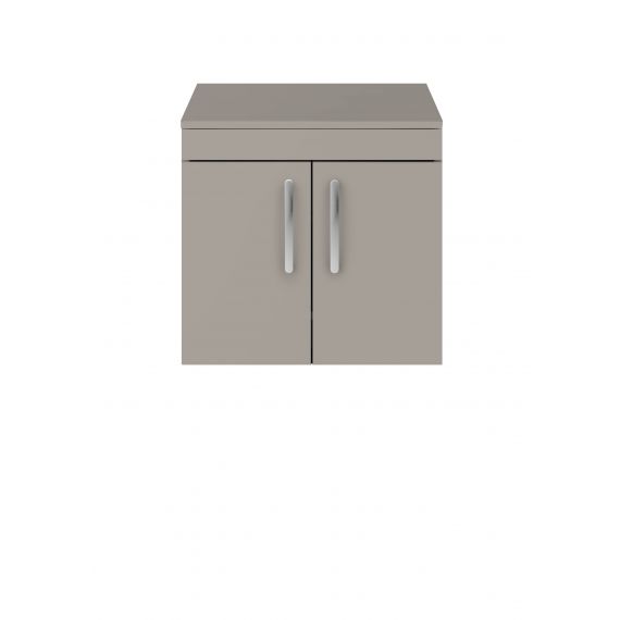 Nuie Athena Stone Grey 600mm Wall Hung Cabinet & Worktop