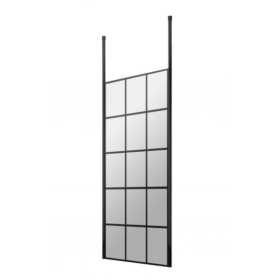 Hudson Reed 700mm Black Framed Screen With Ceiling Posts