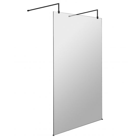 Hudson Reed 1200mm Wetroom Screen with Black Support Arms and Feet
