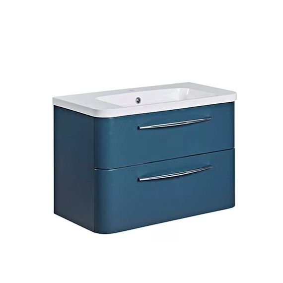 Roper Rhodes 800mm System Wall Mounted Double Drawer Unit - Derwent Blue - SYS800D.DB