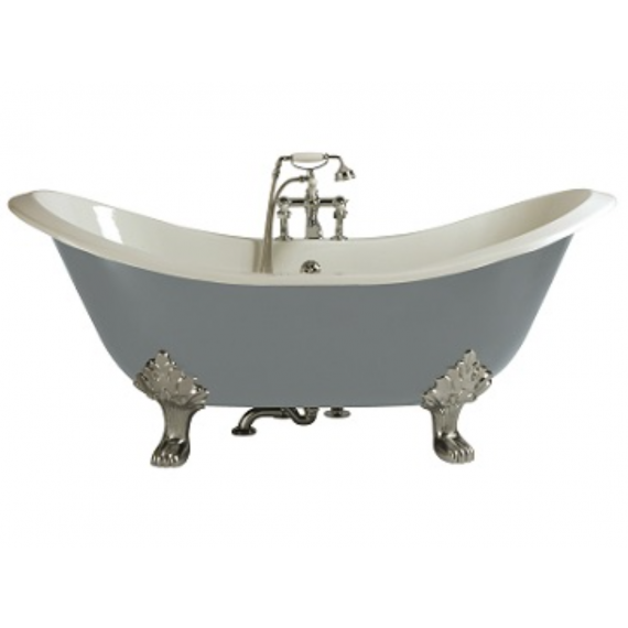 Heritage Devon Bath Cast Iron Double Ended Slipper Freestanding Bath With Tap Holes