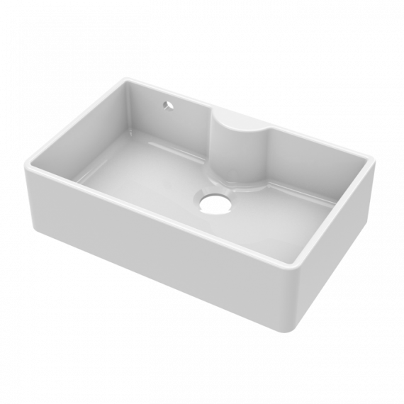 Nuie 795mm Butler Single Bowl Fireclay Kitchen Sink With Overflow And Tap Ledge