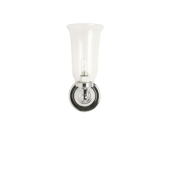 Burlington Round light with chrome base & clear glass vase shade