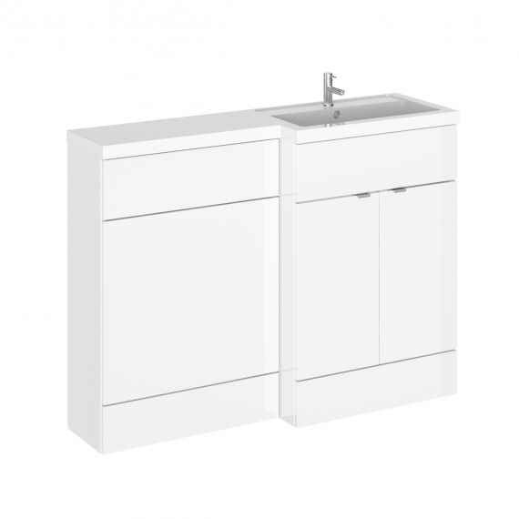 Hudson Reed Fusion White Gloss 1200mm Right Hand Combination