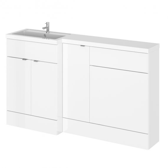 Hudson Reed Fusion White Gloss 1500mm Left Hand Combination