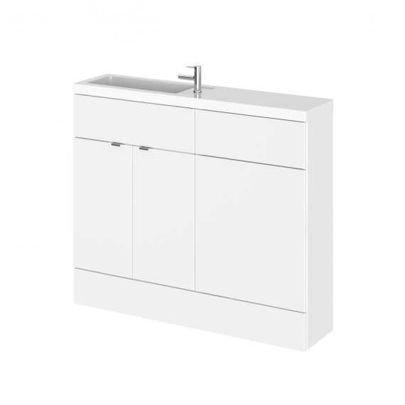 Hudson Reed Fusion White Gloss 1000mm Combination Vanity & WC Compact