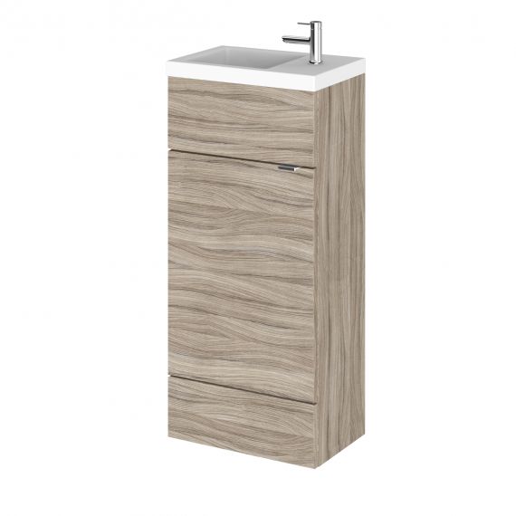 Hudson Reed Fusion Driftwood Floor Standing 400mm Vanity Unit & Basin - Compact