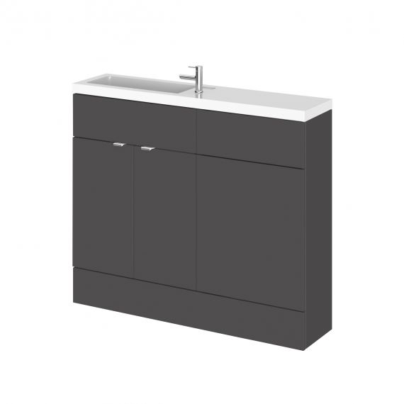 Hudson Reed Gloss Grey 1000mm Combination Vanity & WC Compact